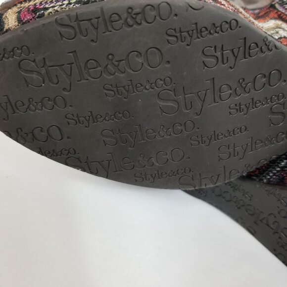 STYLE & CO 5" Wedge 1" Platform Heels Brown Size 9M ~ 4366 - Picture 10 of 11